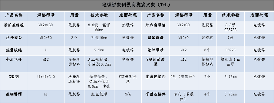 电缆桥架侧纵向抗震支架（T+L） 实拍图