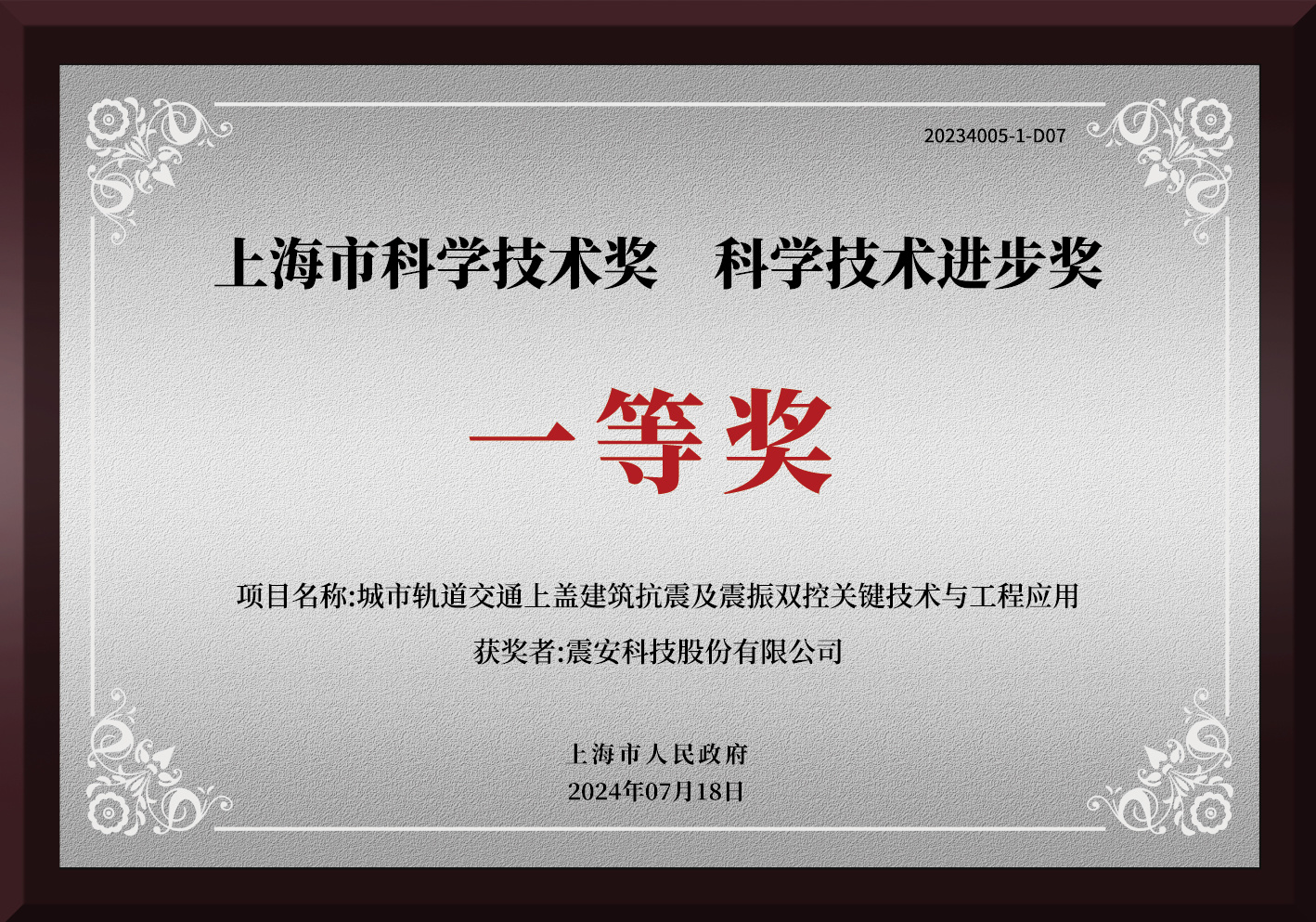 上海市科学技术奖科学技术进步奖（企业）